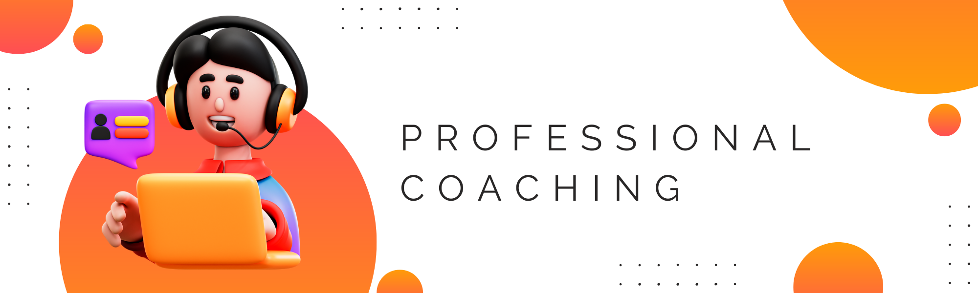 White And Orange Professional Business Coach LinkedIn Banner